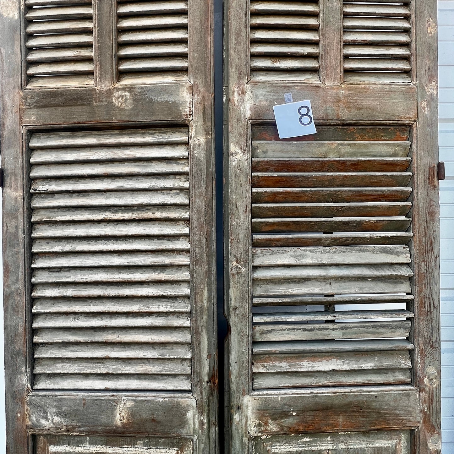 Pair of Tall French Wood Shutters