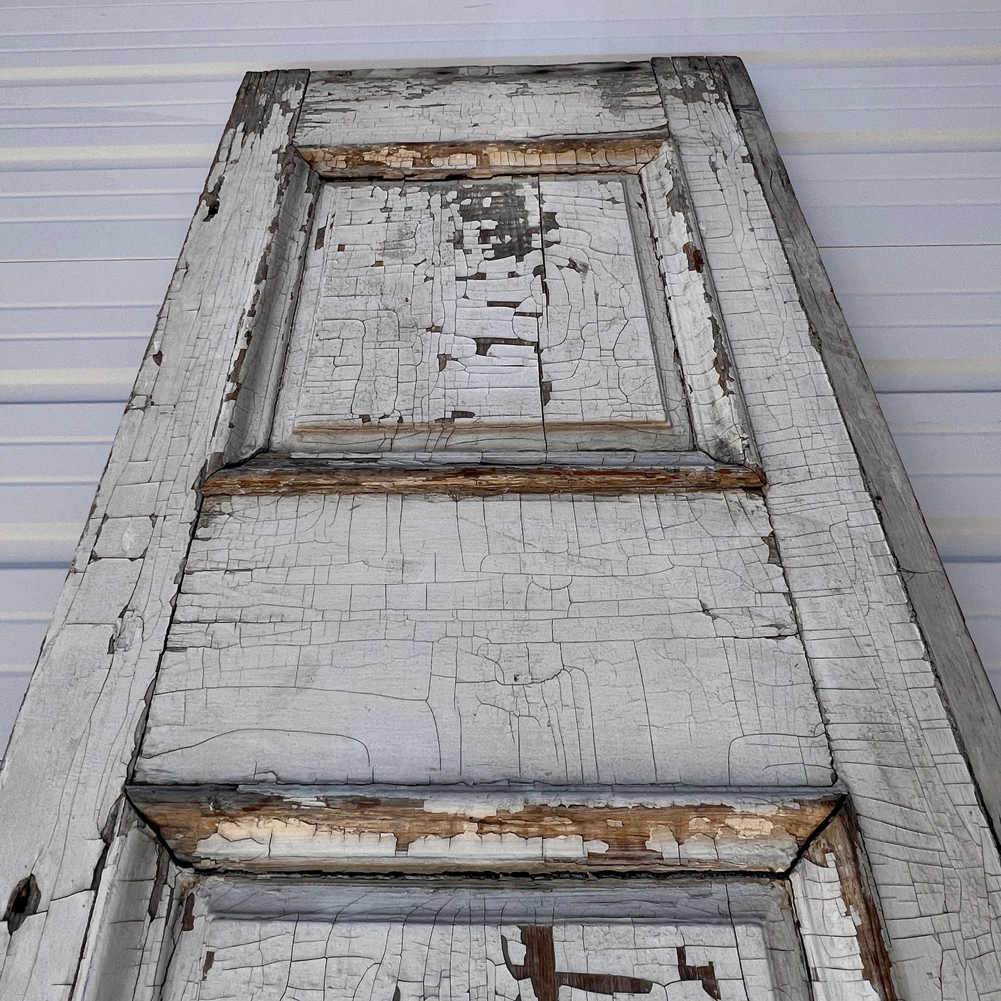 3 Panel Single White Antique Door