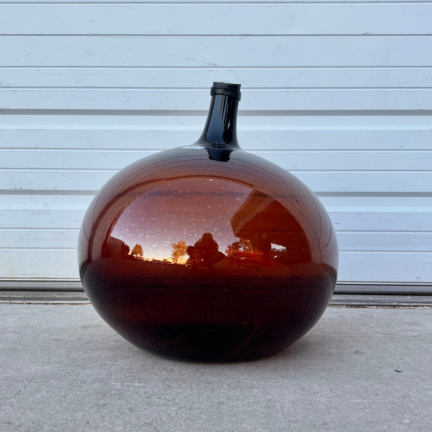 Handblown Large Amber Wine Demijohn