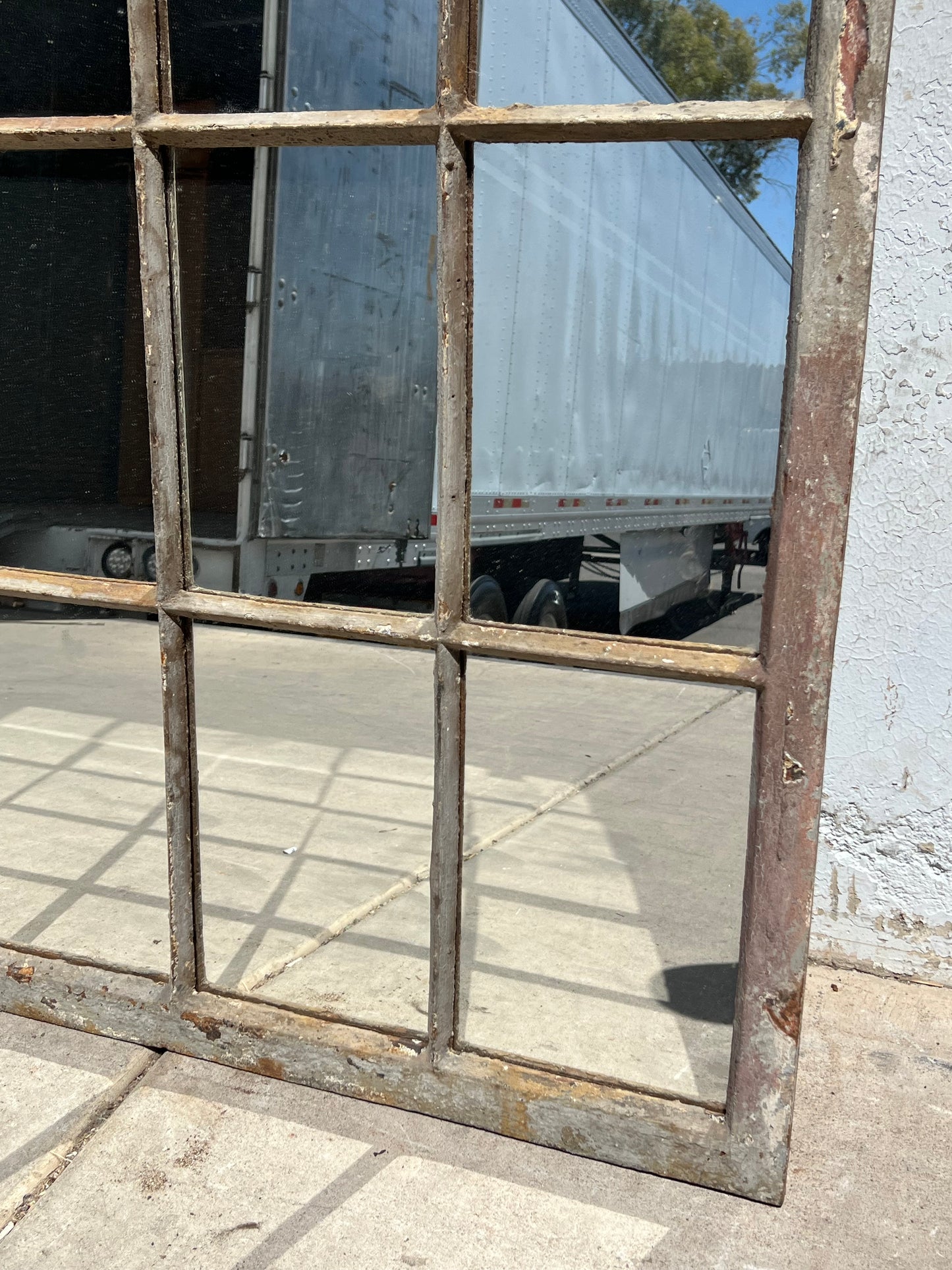 Iron Factory Window Mirror w/25 Panes