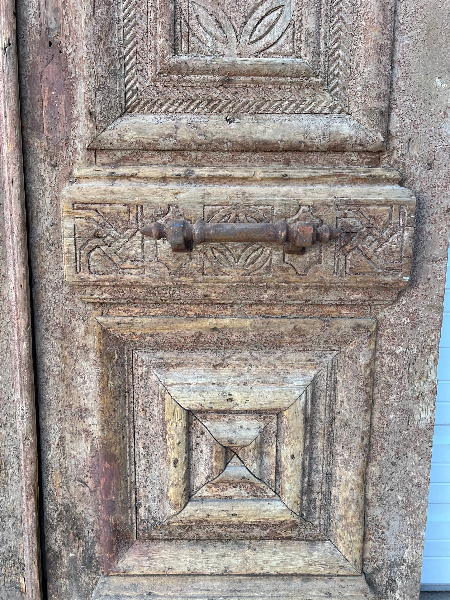 Pair of Solid Carved Wood Doors