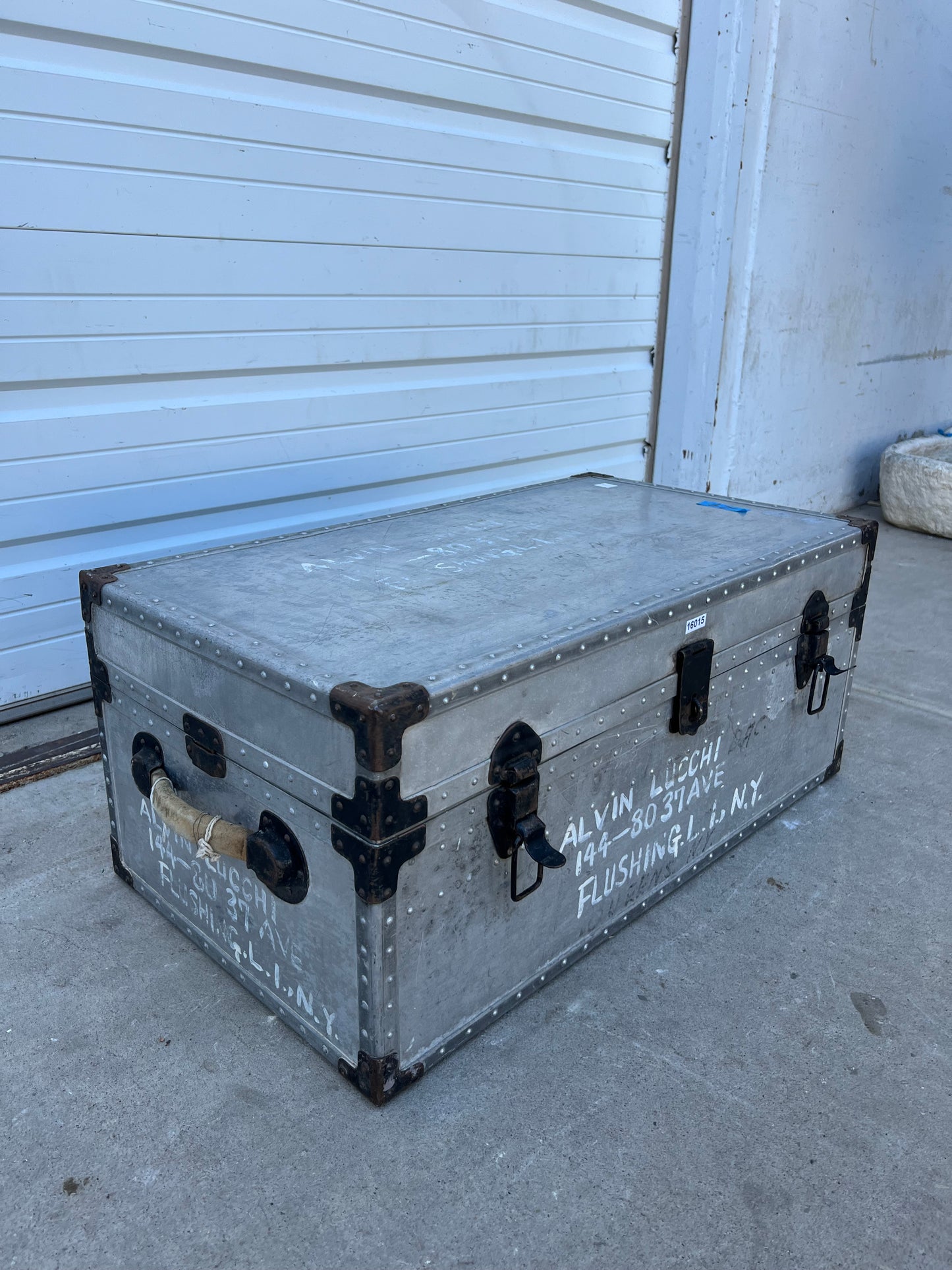 Vintage Aluminum Metal Trunk