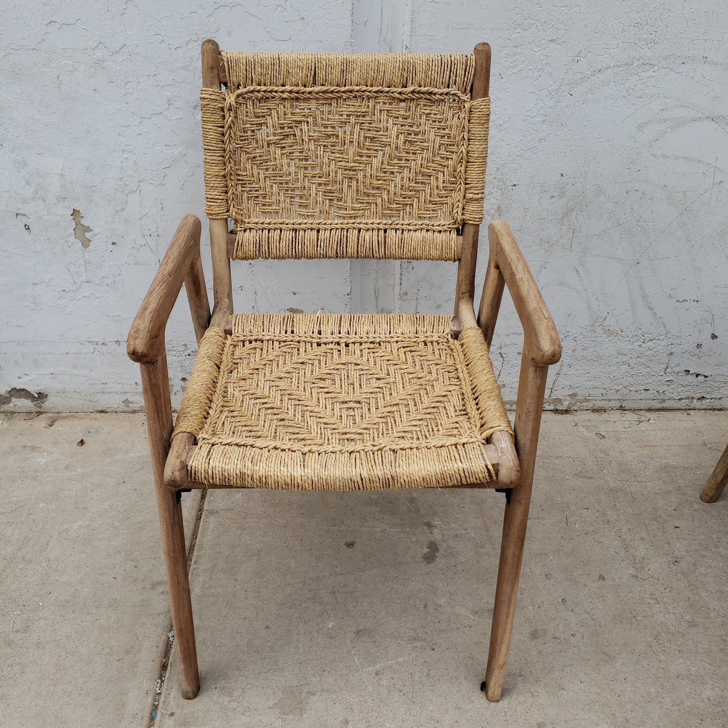 Wood Arm Chair w/Rope