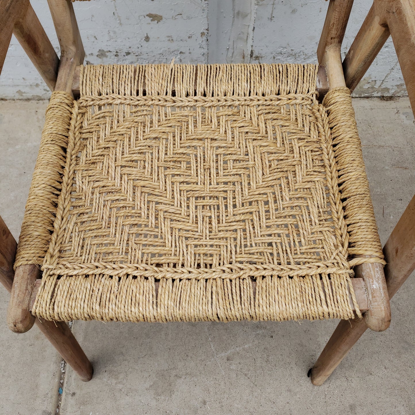 Wood Arm Chair w/Rope