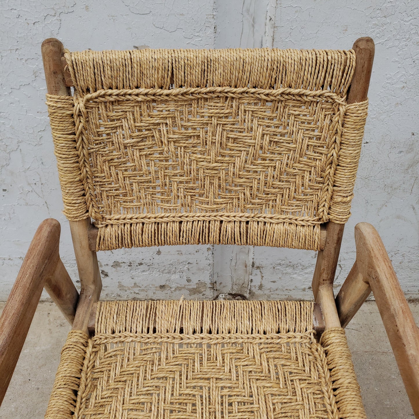 Wood Arm Chair w/Rope