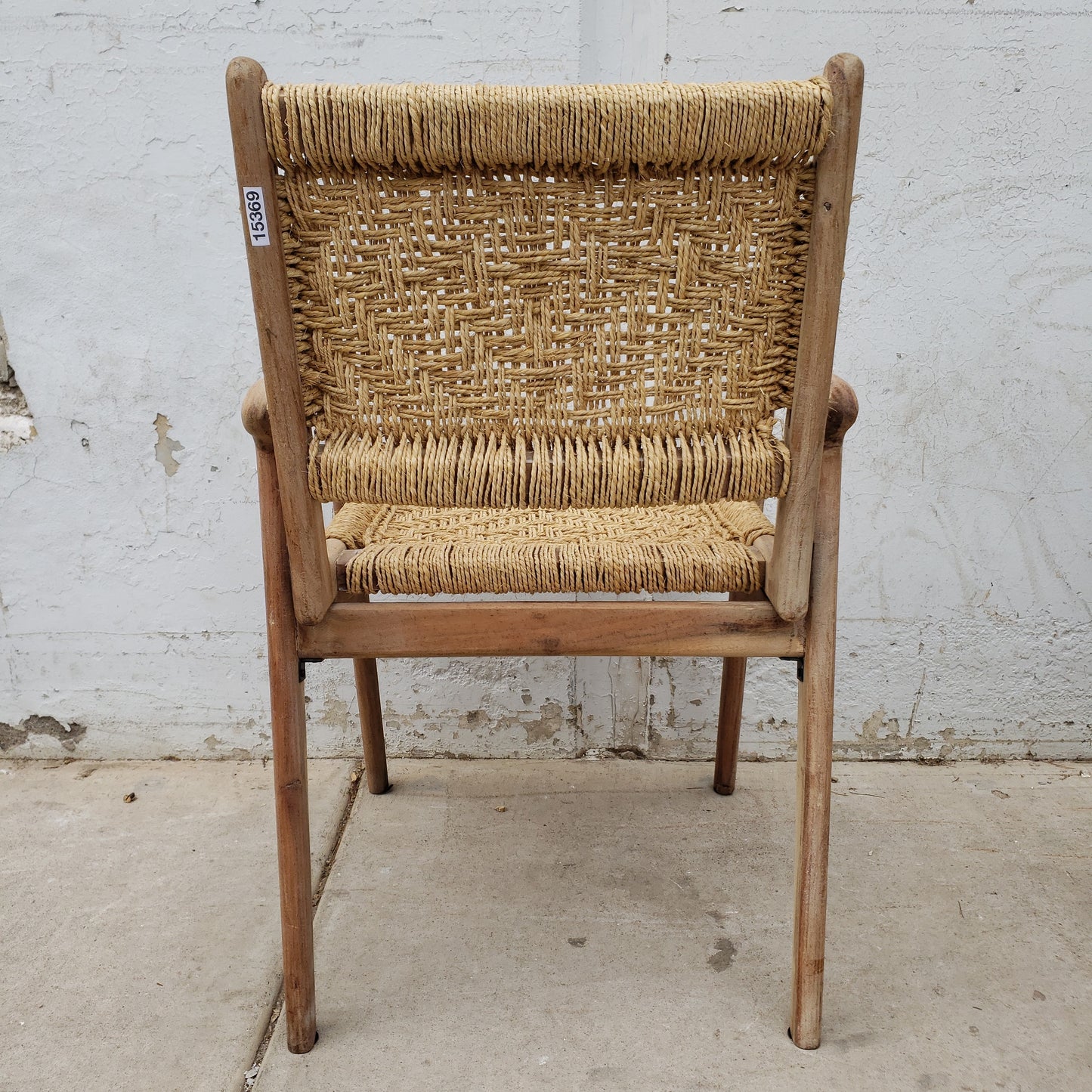 Wood Arm Chair w/Rope