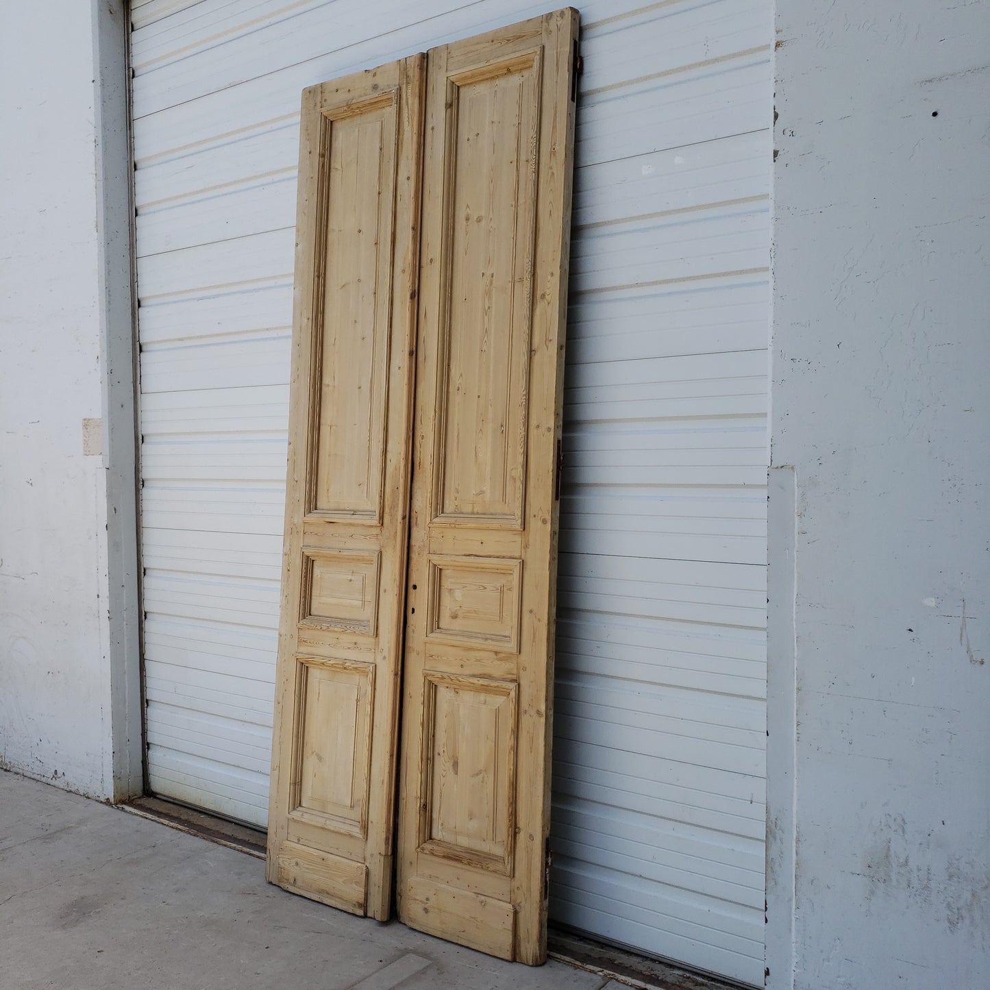 Pair of Antique Wood 3-Panel Doors