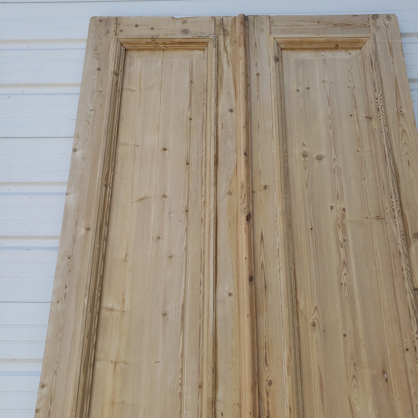 Pair of Antique Wood 3-Panel Doors