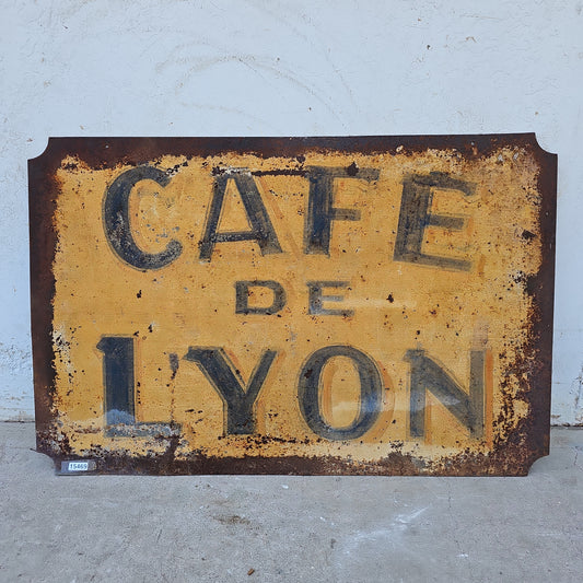 French Metal Cafe de Lyon Sign