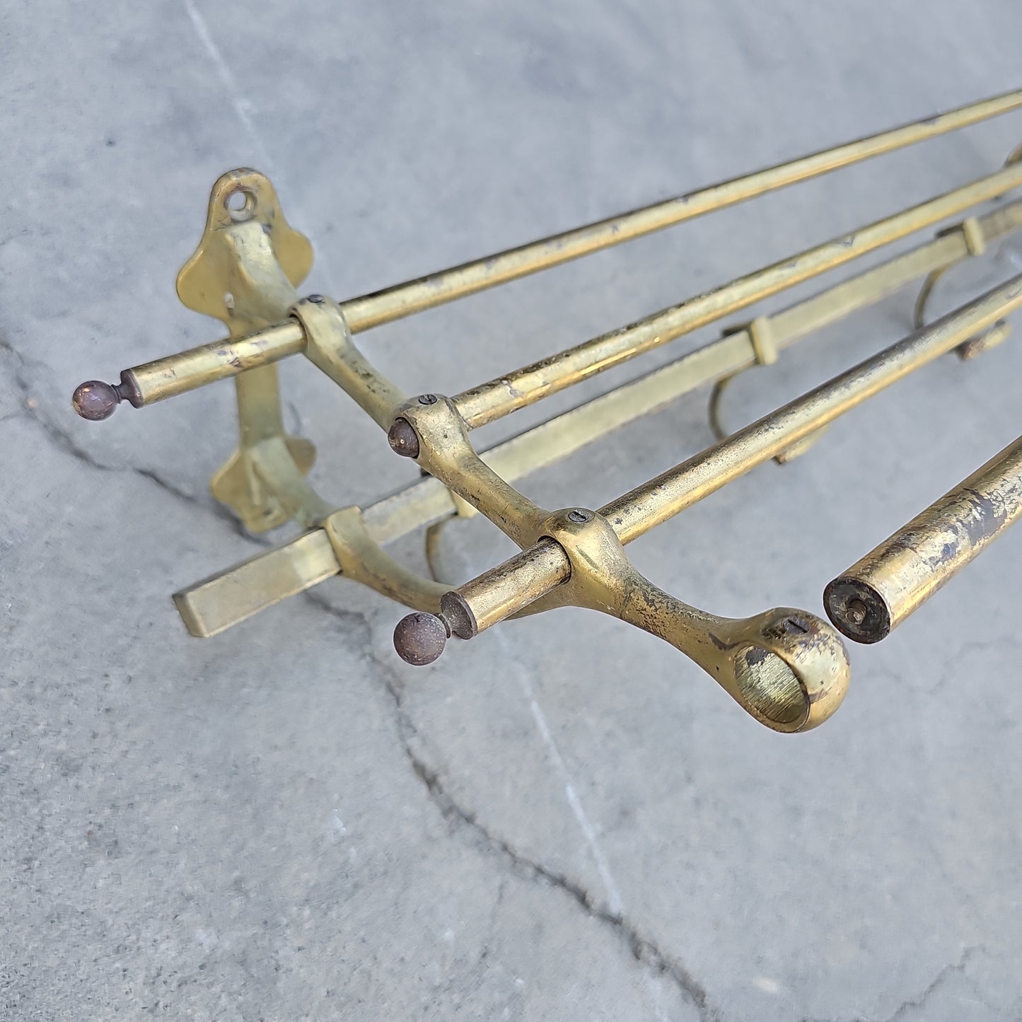 Long Brass Coat Rack from Lisle Sur la Sorgue, France