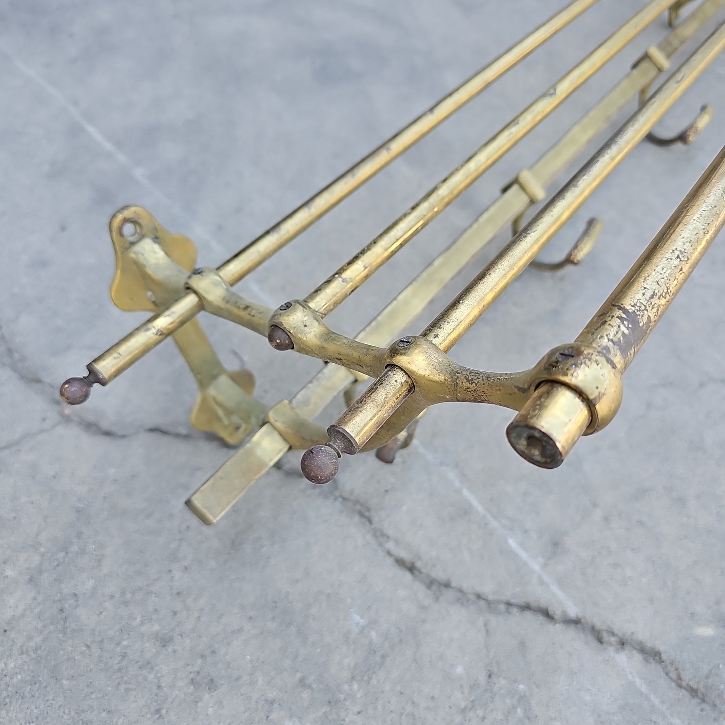 Long Brass Coat Rack from Lisle Sur la Sorgue, France