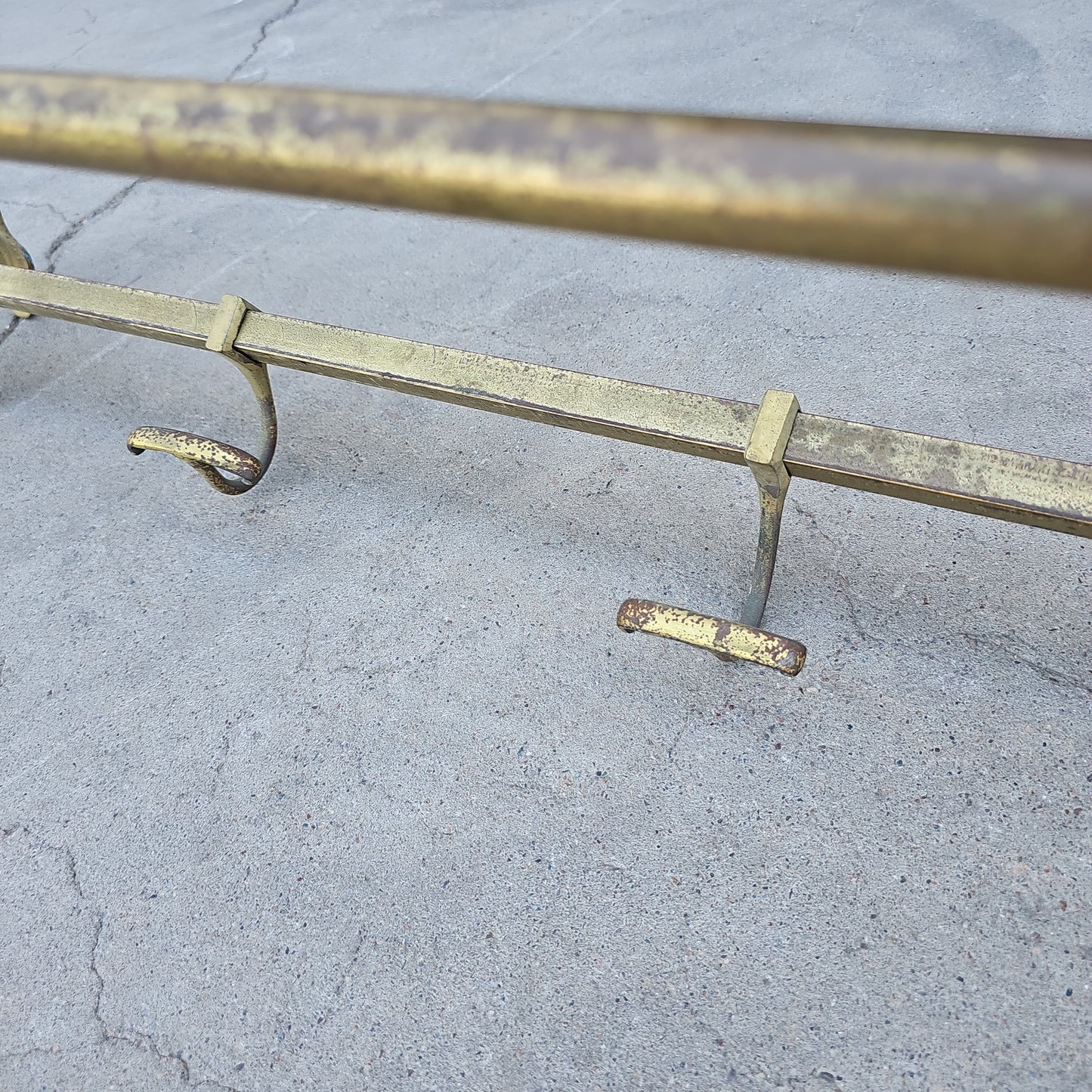 Long Brass Coat Rack from Lisle Sur la Sorgue, France