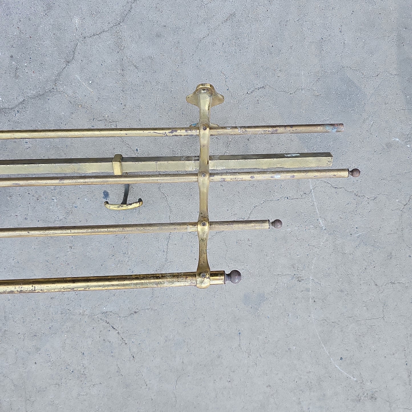 Long Brass Coat Rack from Lisle Sur la Sorgue, France