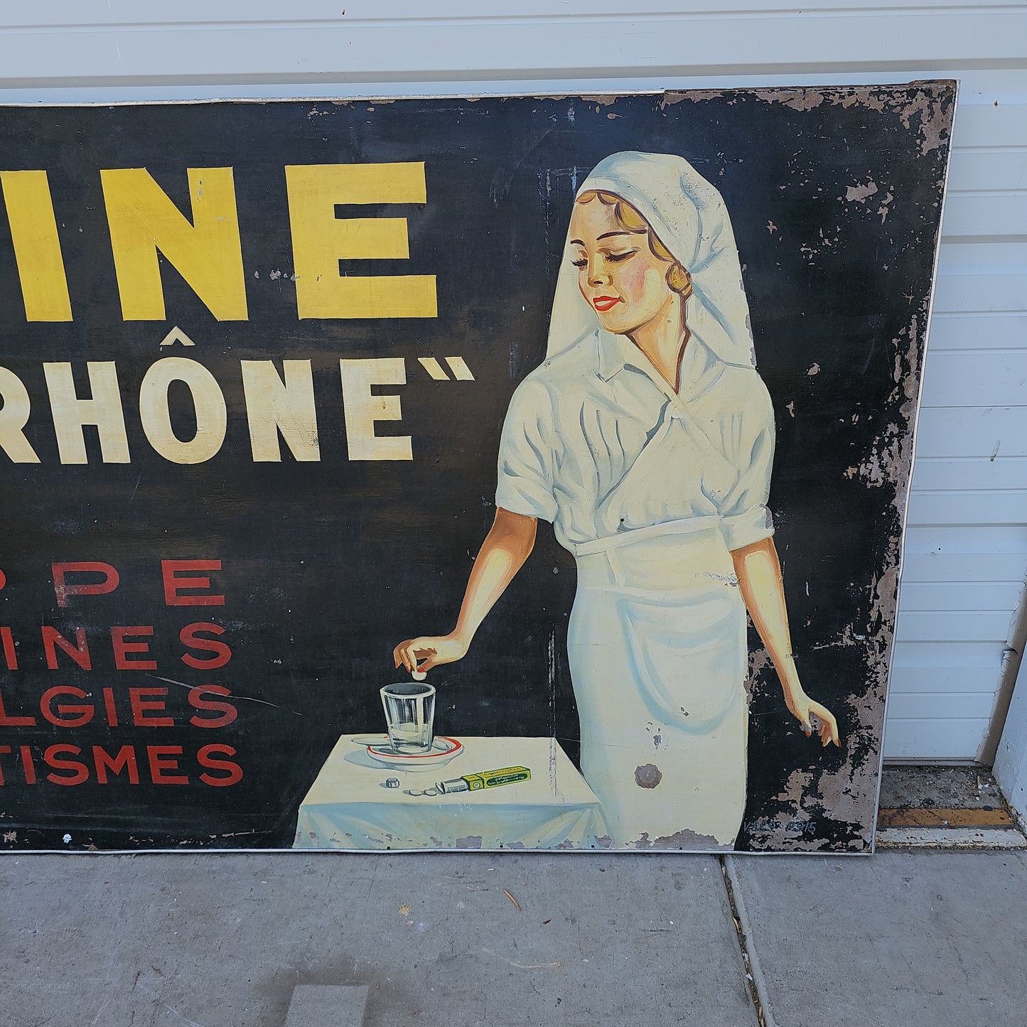 French "Aspirine" Pharmacy Sign, C. 1890