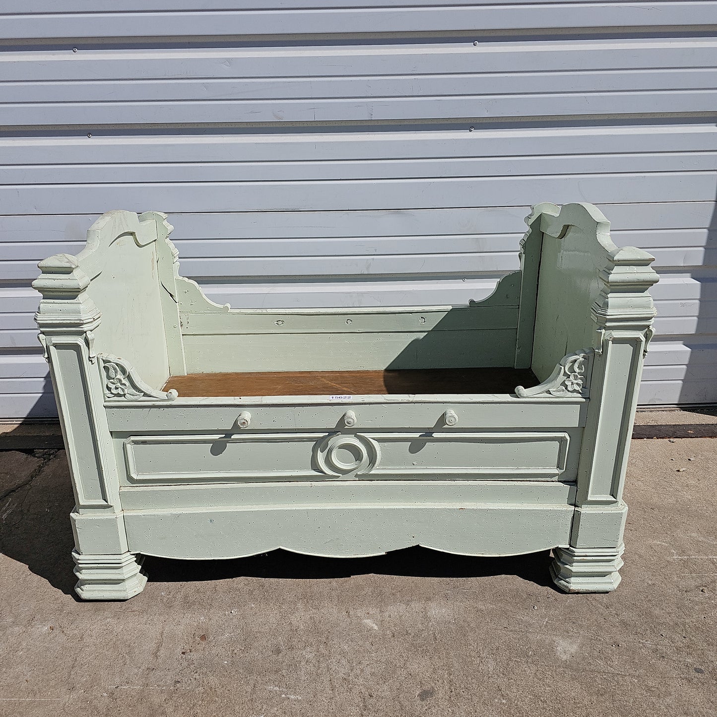 Early Painted Child's (Baby) Bed with Drawer