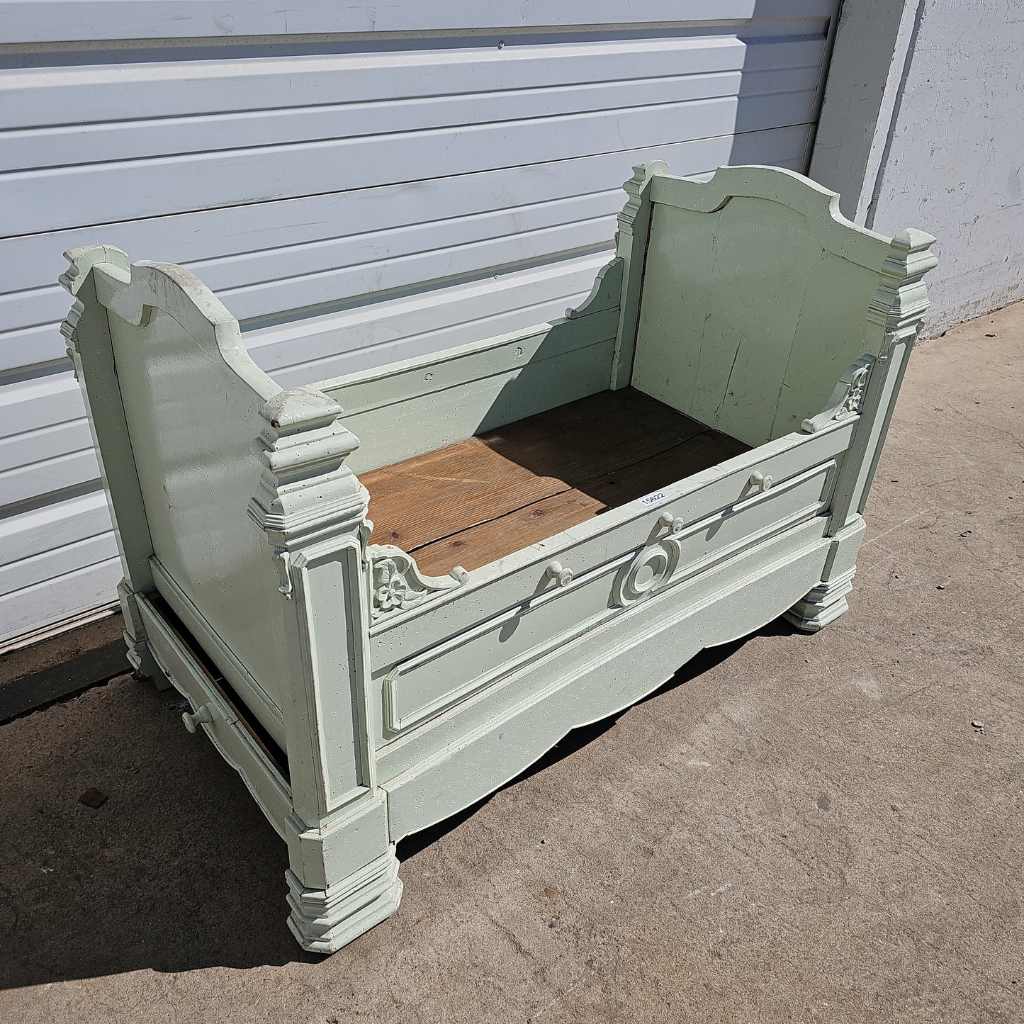 Early Painted Child's (Baby) Bed with Drawer