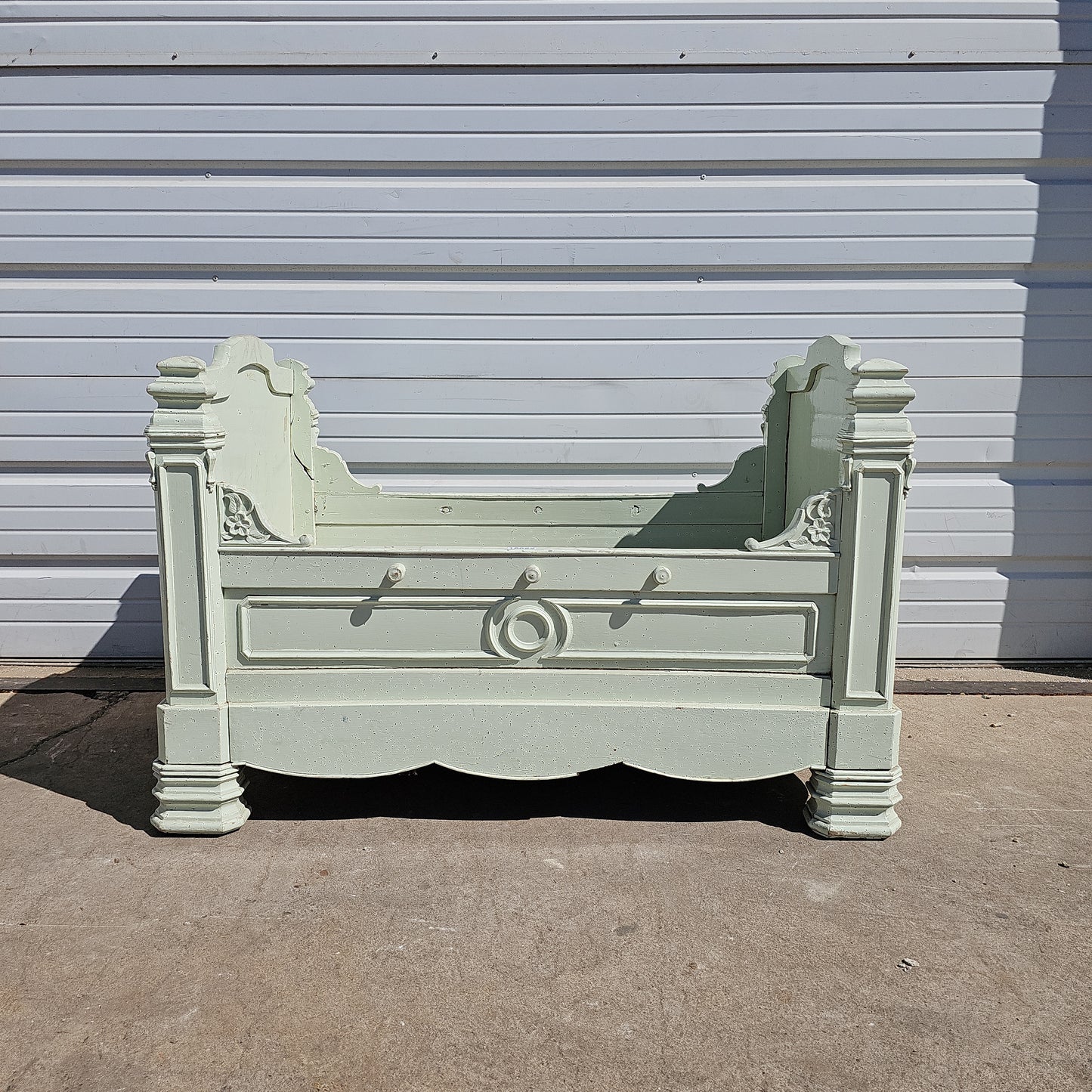 Early Painted Child's Bed with Drawer