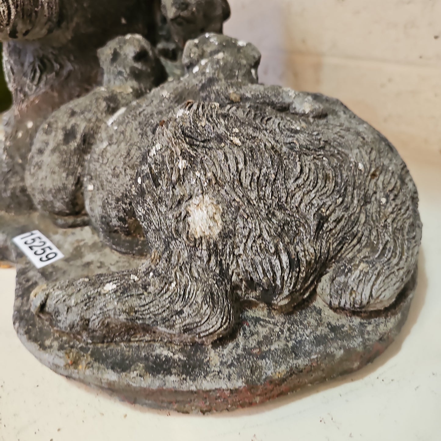 Concrete Dog with Puppies Statue