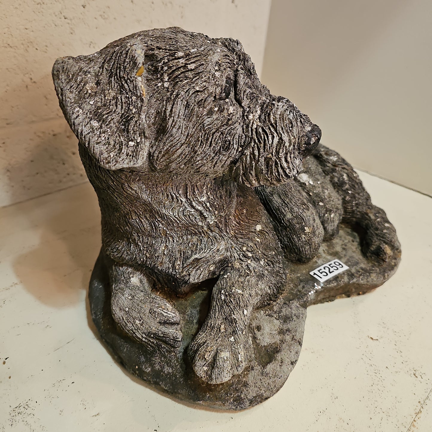 Concrete Dog with Puppies Statue