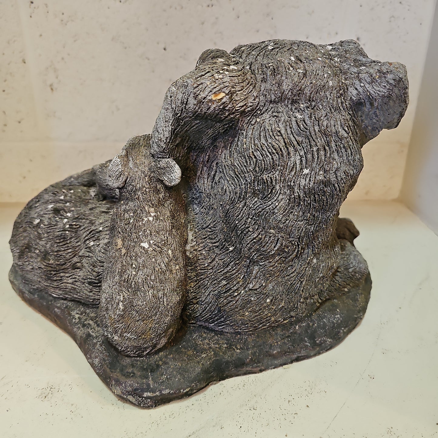 Concrete Dog with Puppies Statue