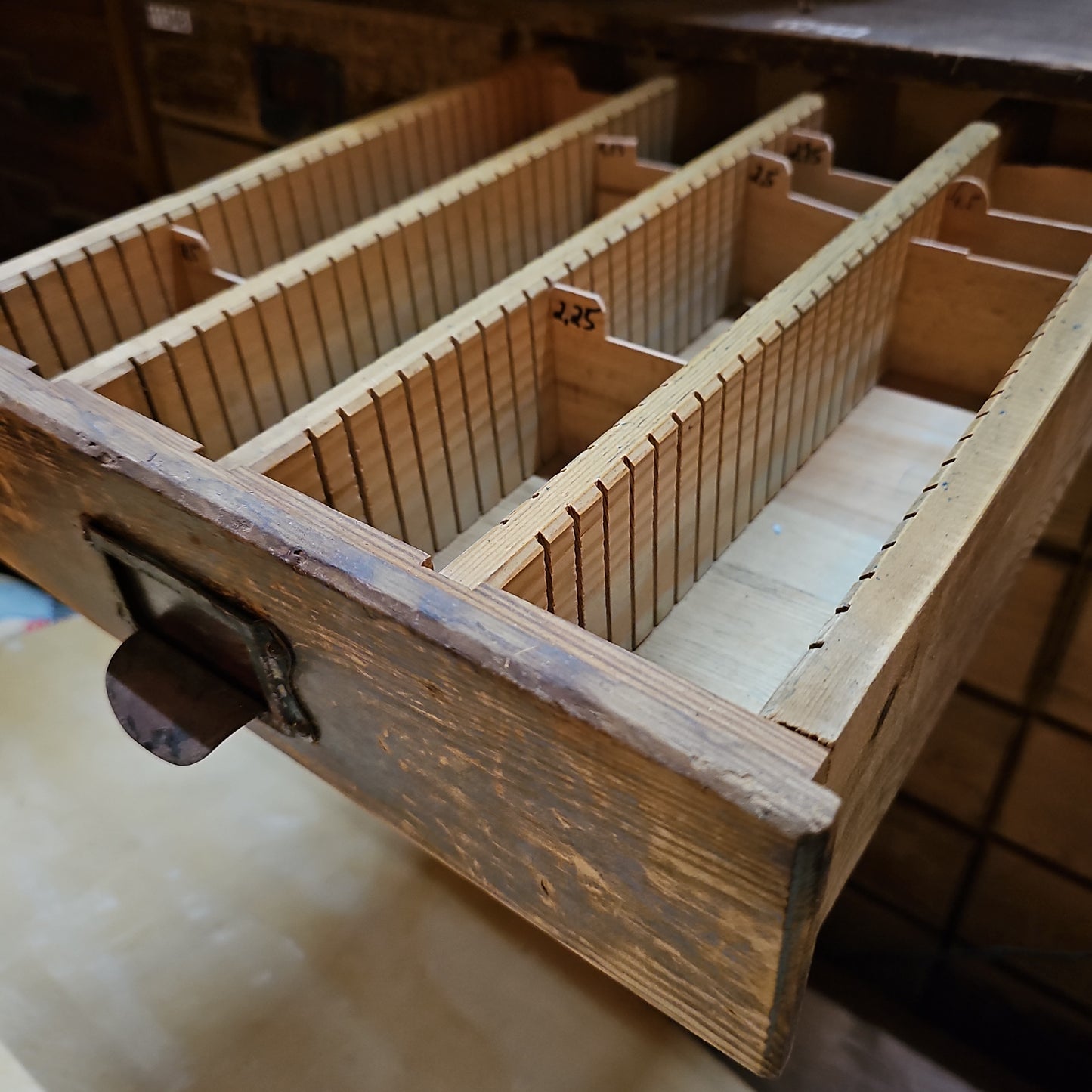 Antique Wooden Card Catalog (sold in individual sections)