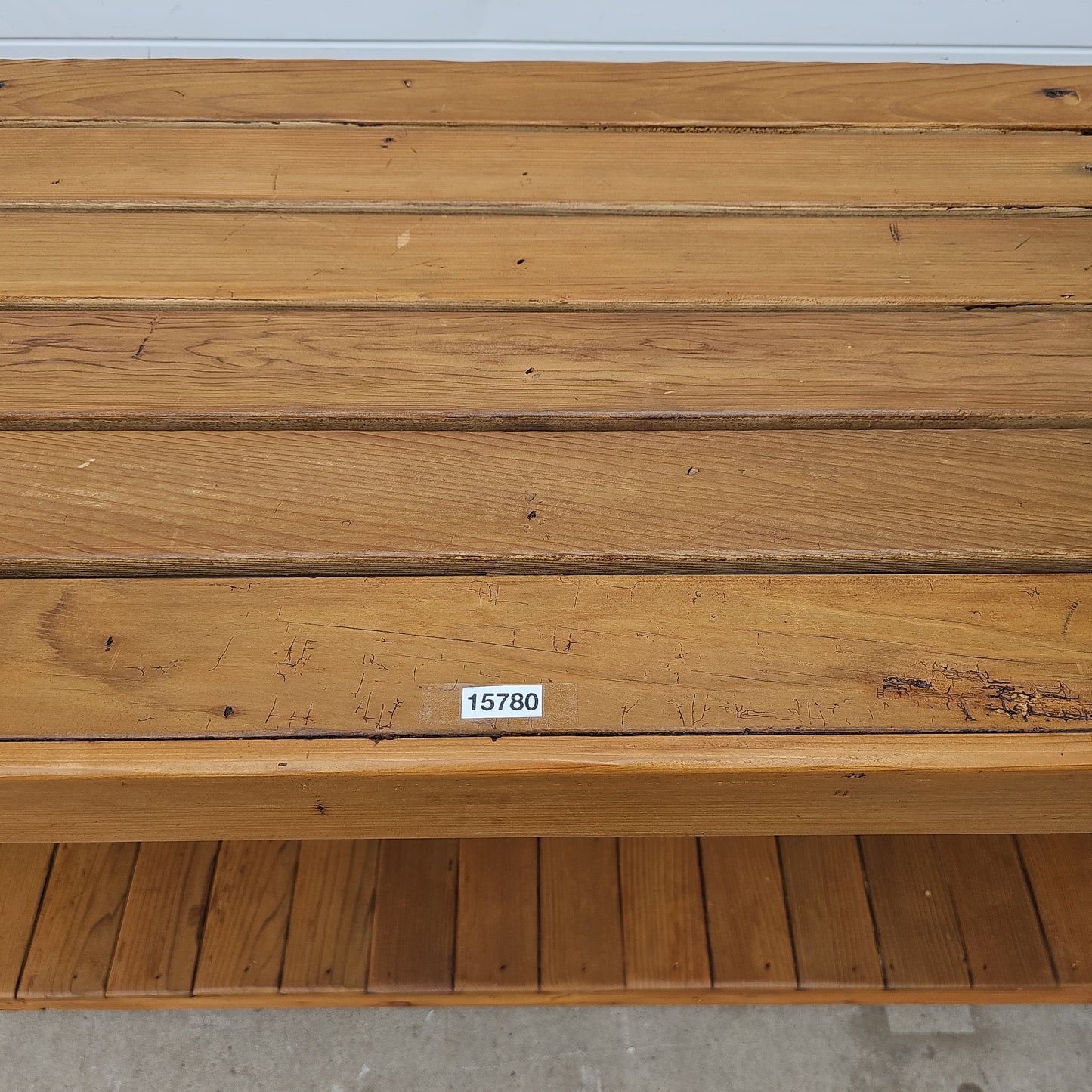 Industrial Slatted Wood Work Table