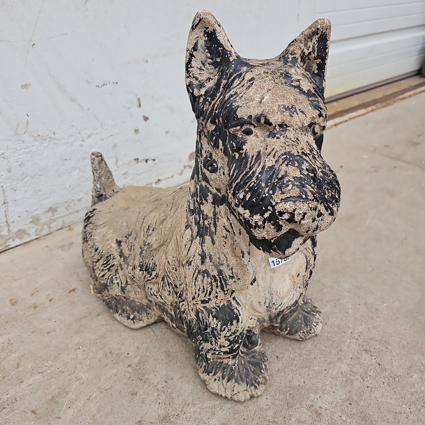 Concrete Seated Scottie Dog Statue