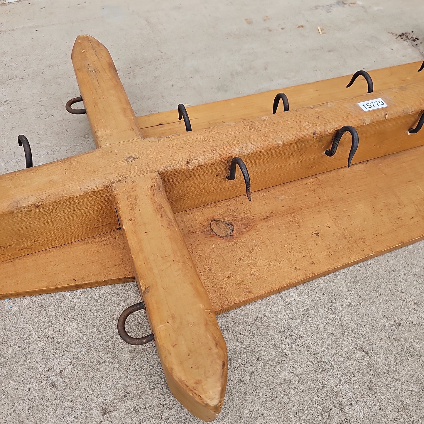 Wood and Metal Hanging Pot Rack