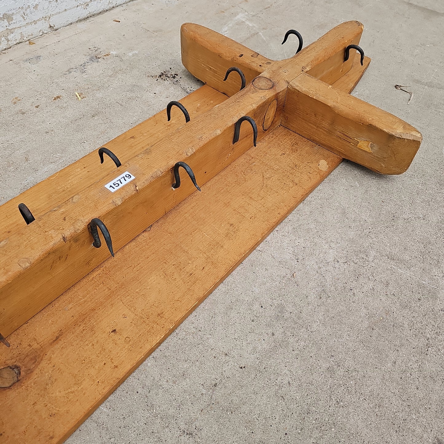 Wood and Metal Hanging Pot Rack