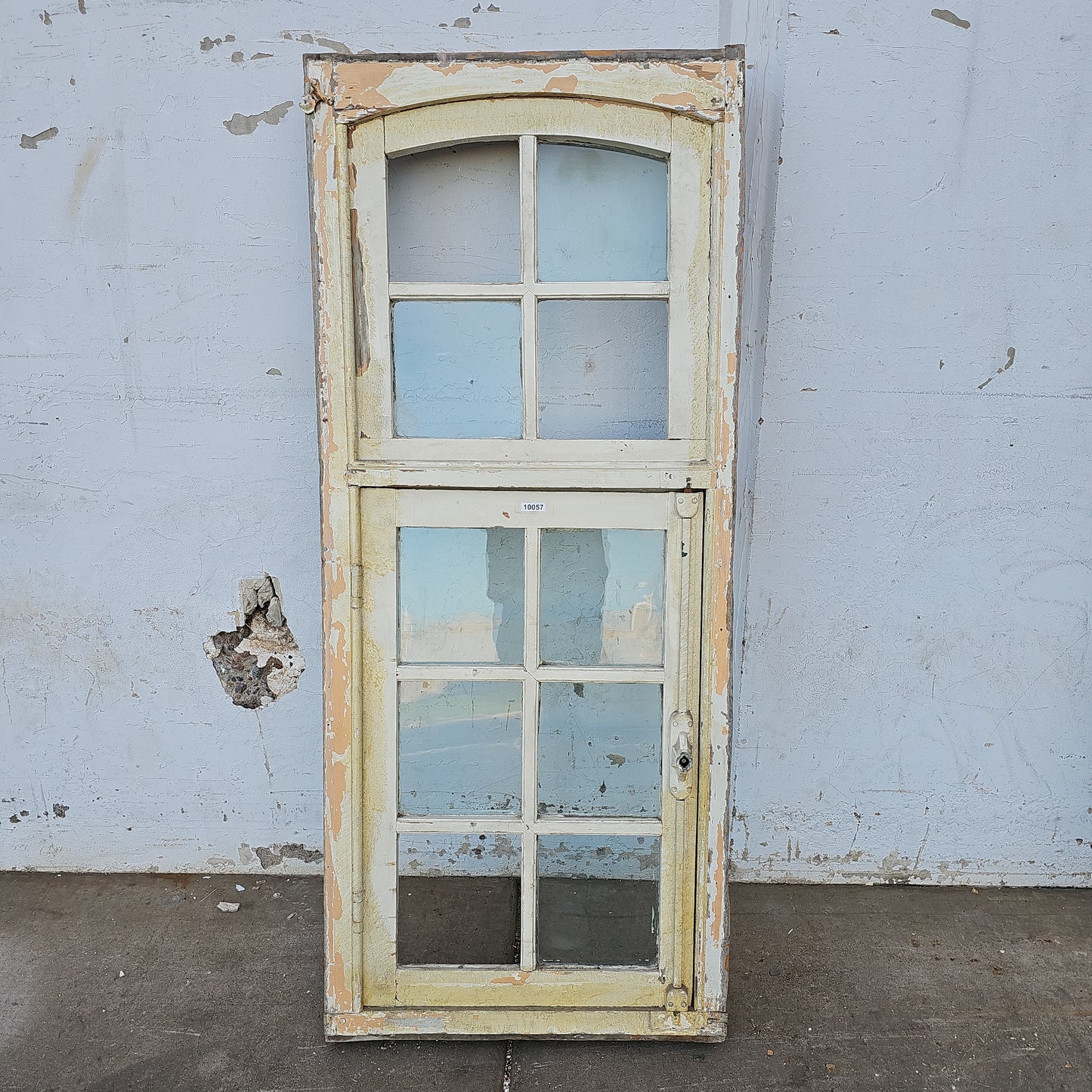 Rectangle 10 Pane White Wood Window with Transom