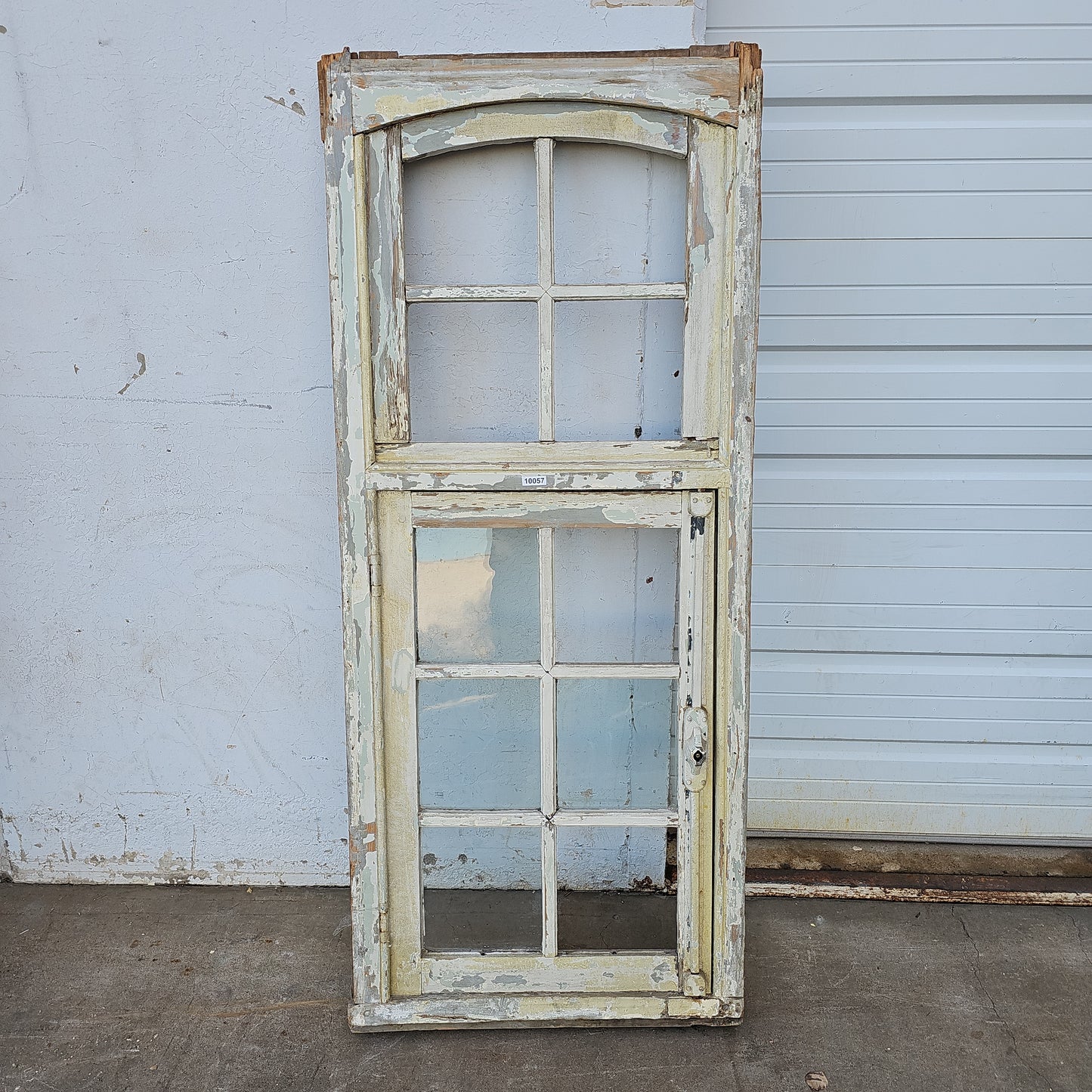 Rectangle 10 Pane White Wood Window with Transom