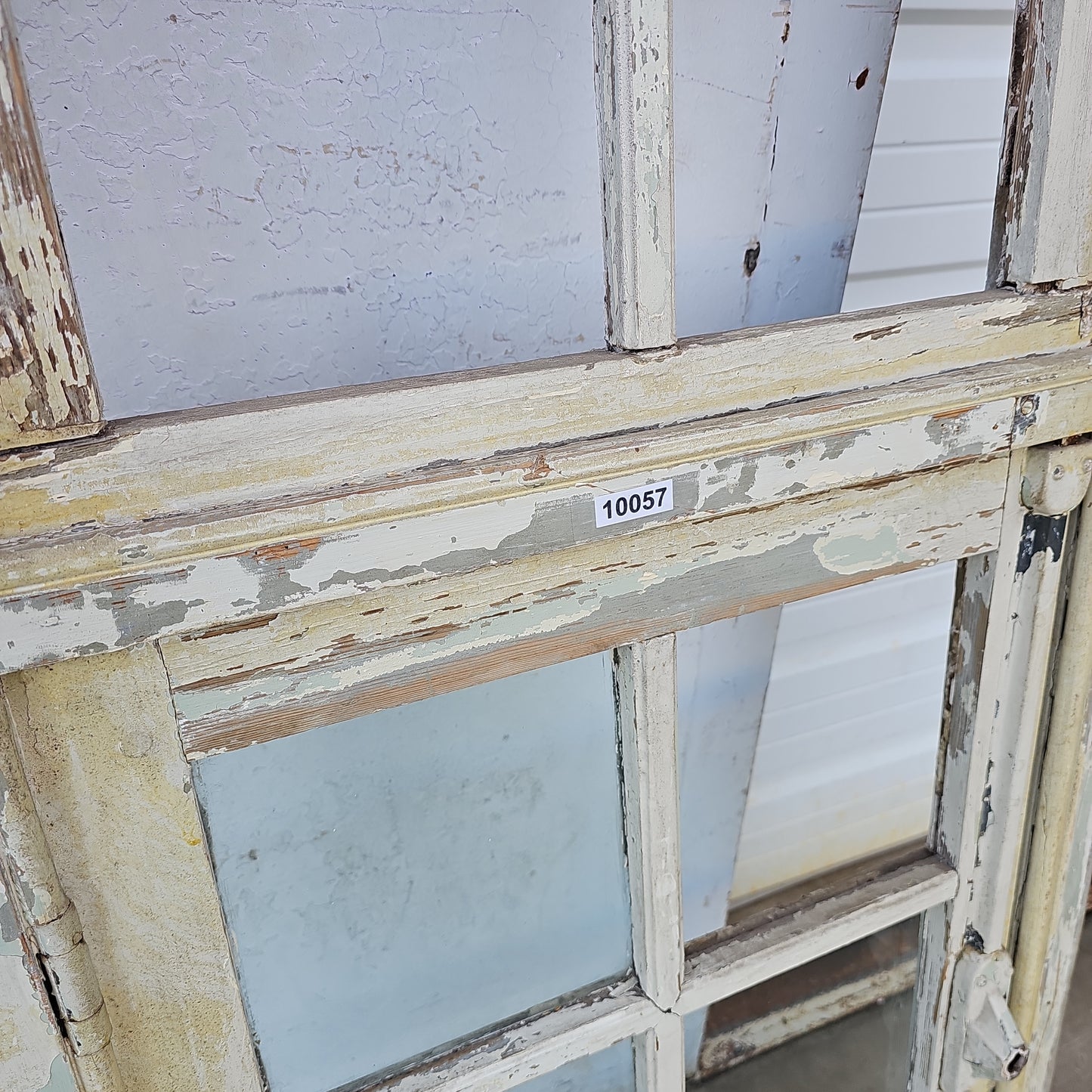 Rectangle 10 Pane White Wood Window with Transom