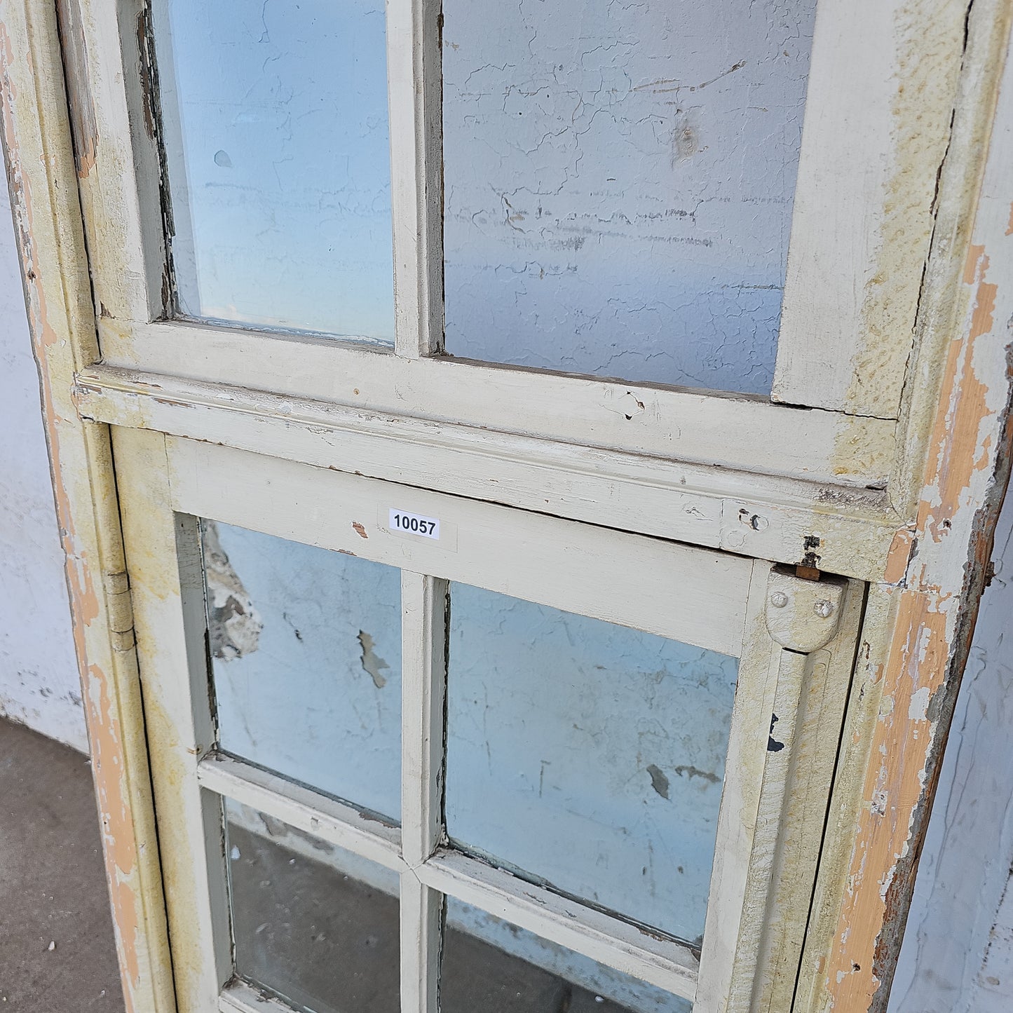 Rectangle 10 Pane White Wood Window with Transom