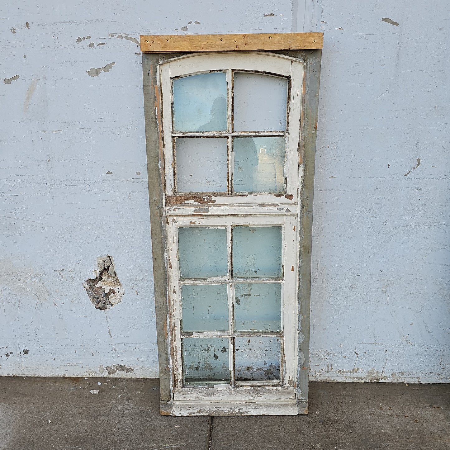 Rectangle 10 Pane White Wood Window with Transom