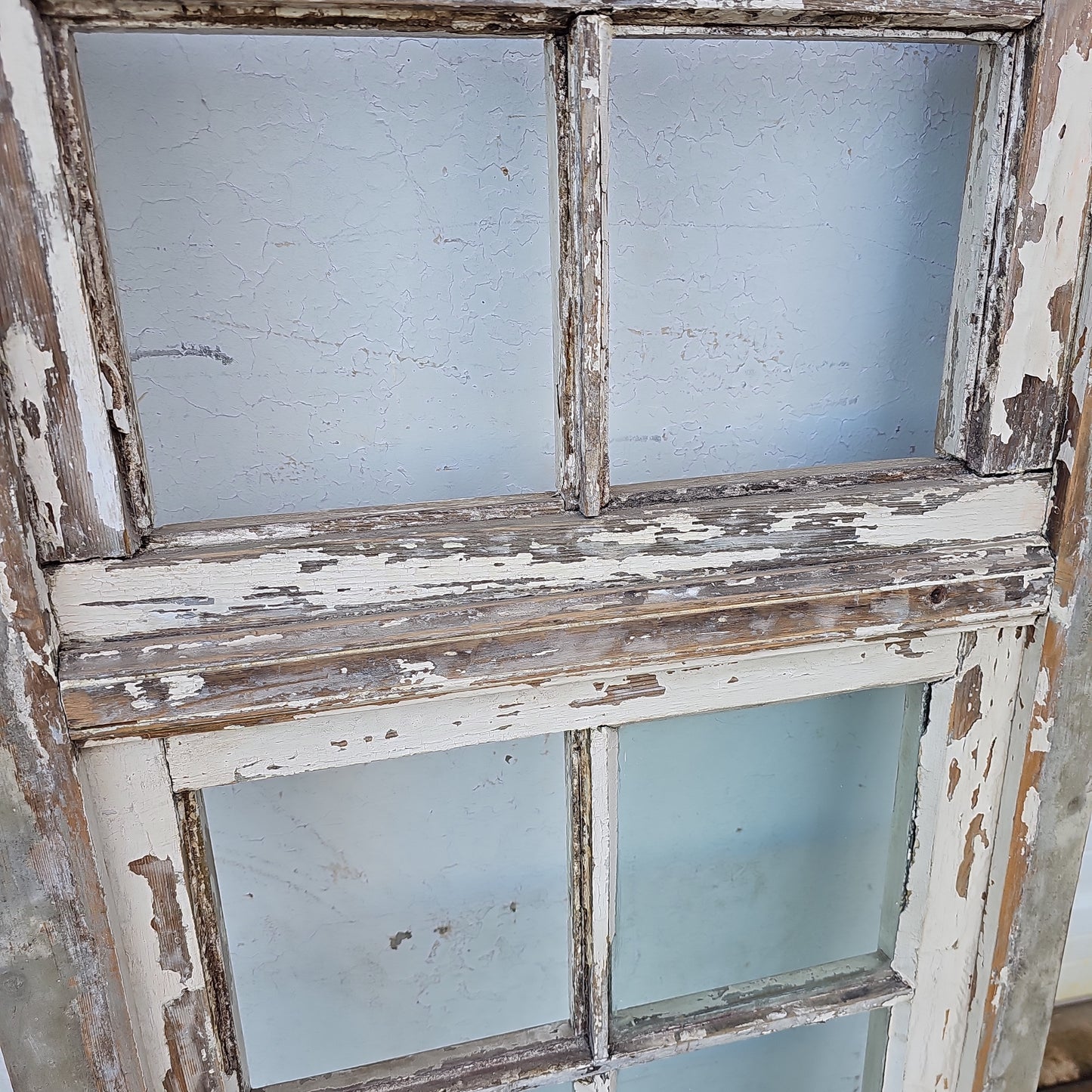 Rectangle 10 Pane White Wood Window with Transom