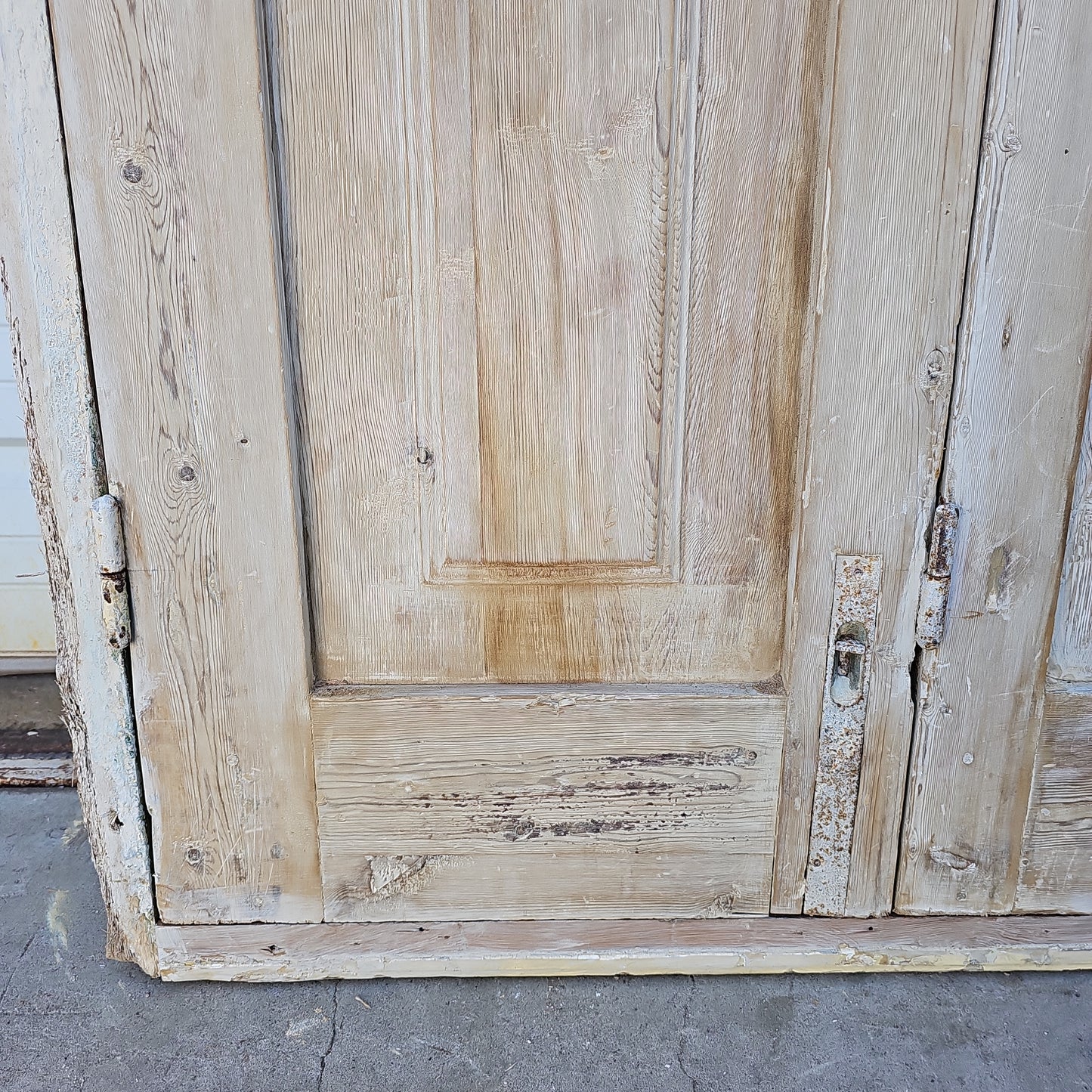 Set of 4 Painted Wood Doors and Transom w/7 Panes