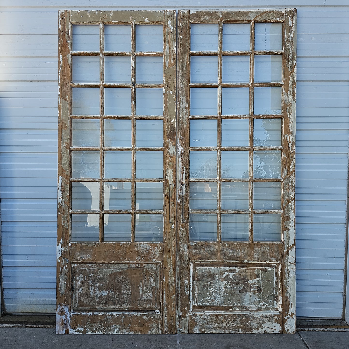 Pair of Painted French Doors w/42 Glass Lites