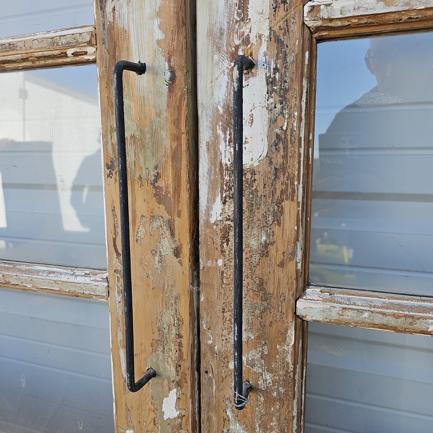 Pair of Painted French Doors w/42 Glass Lites