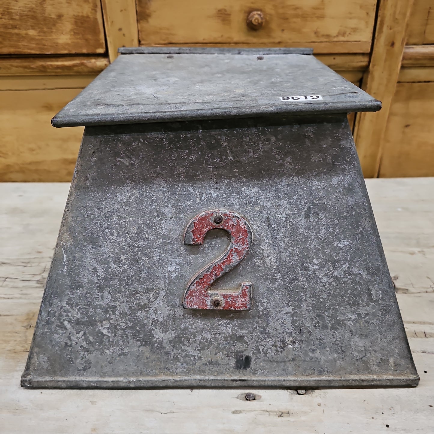 Antique Galvanized Industrial Metal Coal Storage Box/Pudonium.