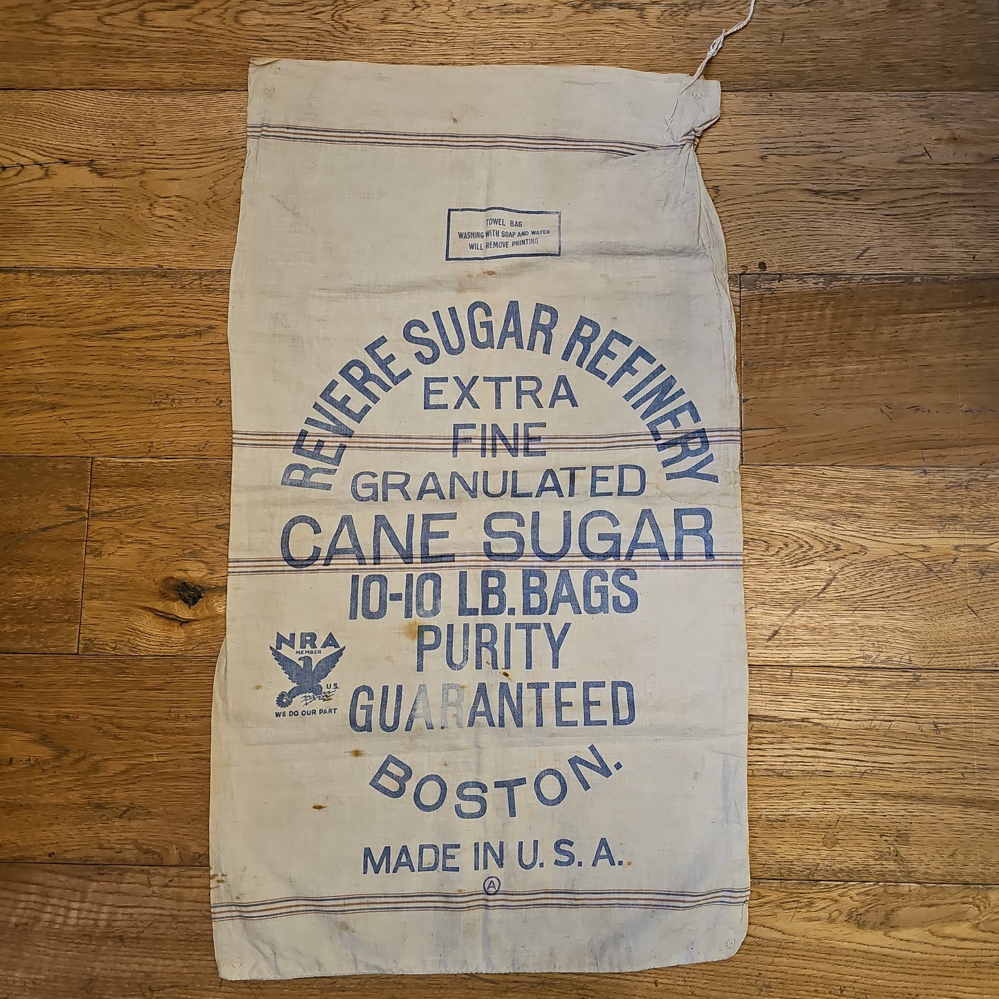 Revere Sugar Refinery, 10-Lb Cotton Grain Sack