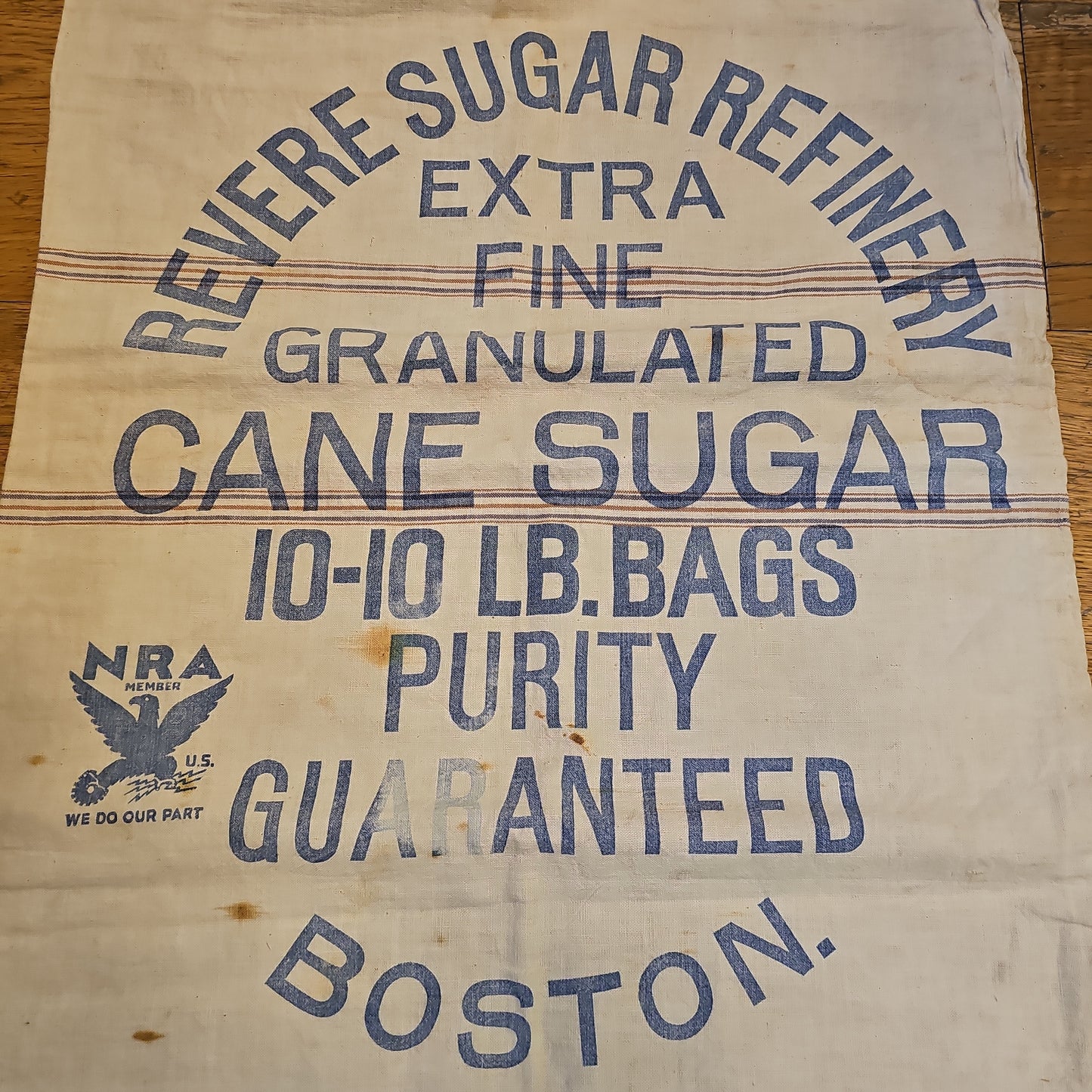Revere Sugar Refinery, 10-Lb Cotton Grain Sack