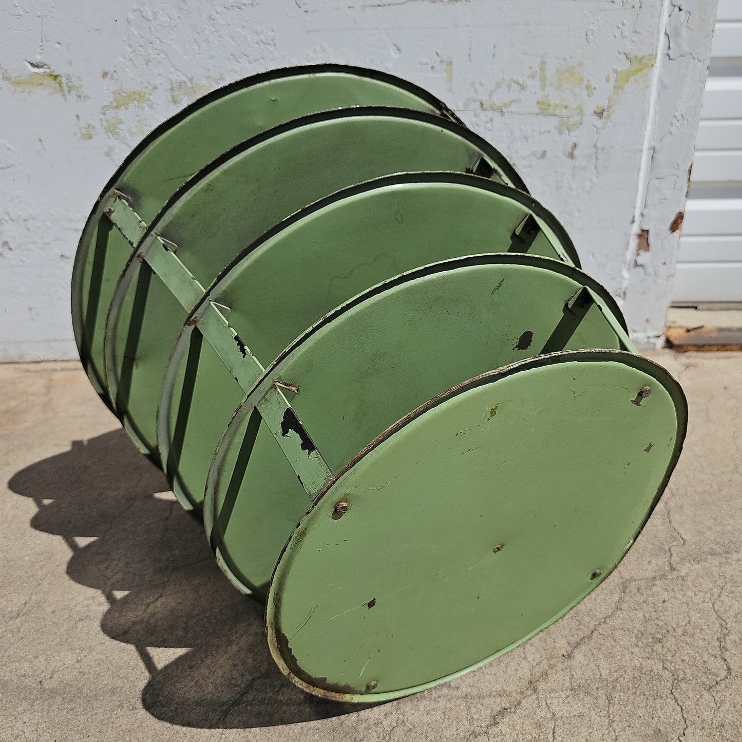 Antique Green Metal Pendant Light, c.1930 Holland