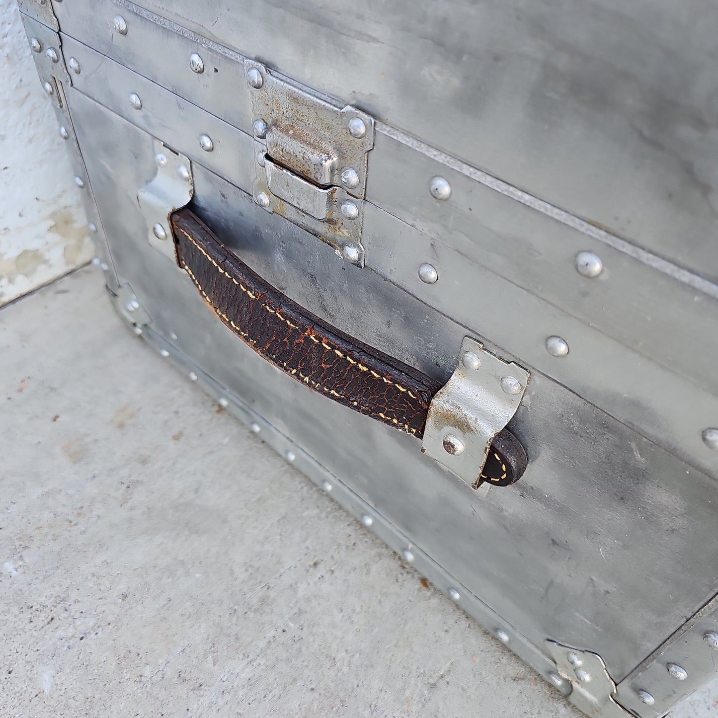 Vintage Aluminum Metal Trunk