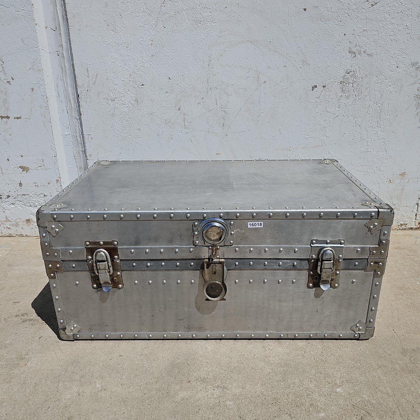 Vintage Aluminum Metal Trunk