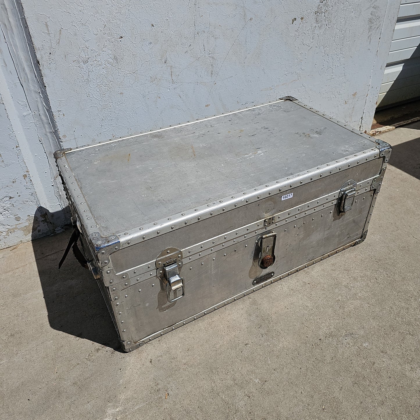 Vintage Aluminum Metal Trunk