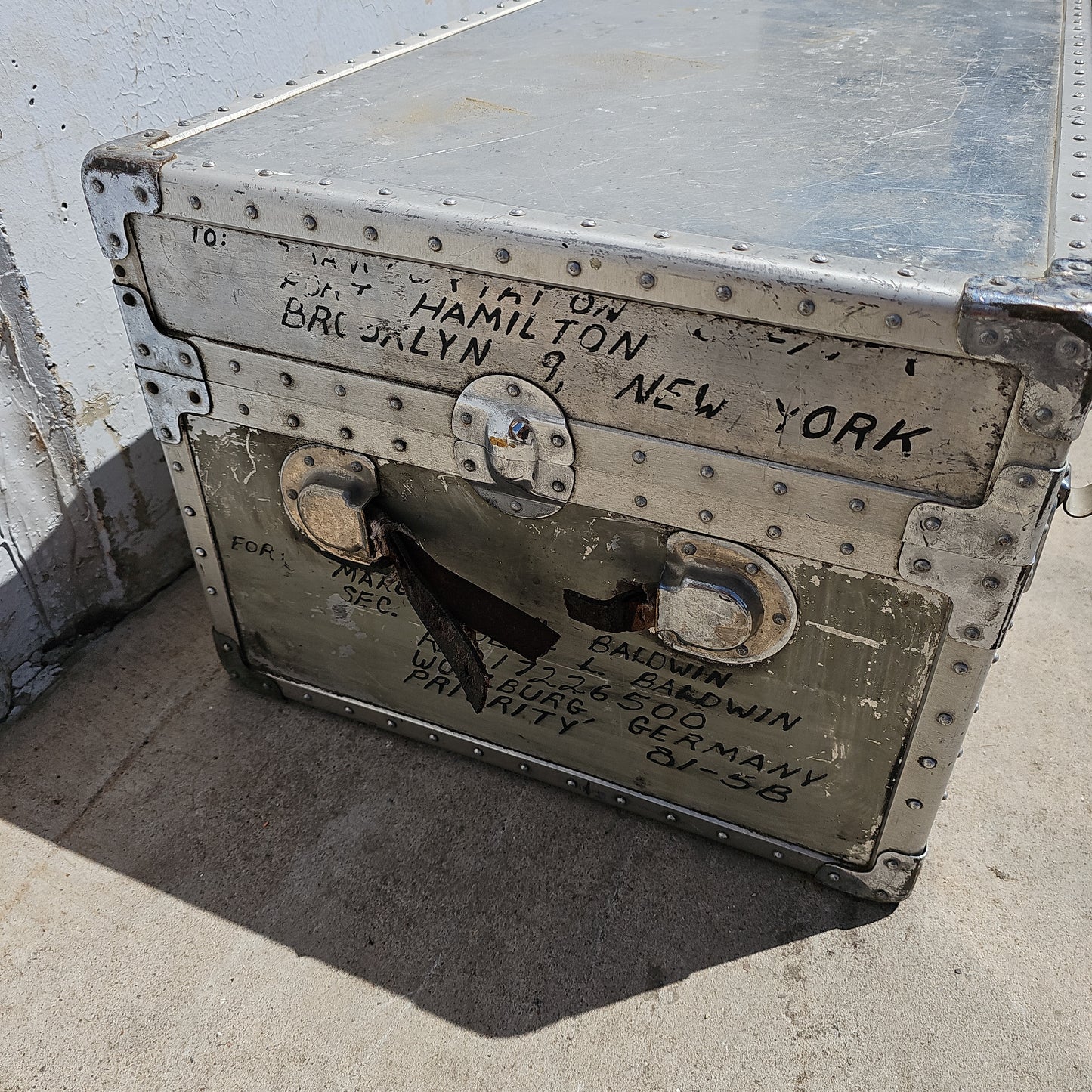 Vintage Aluminum Metal Trunk