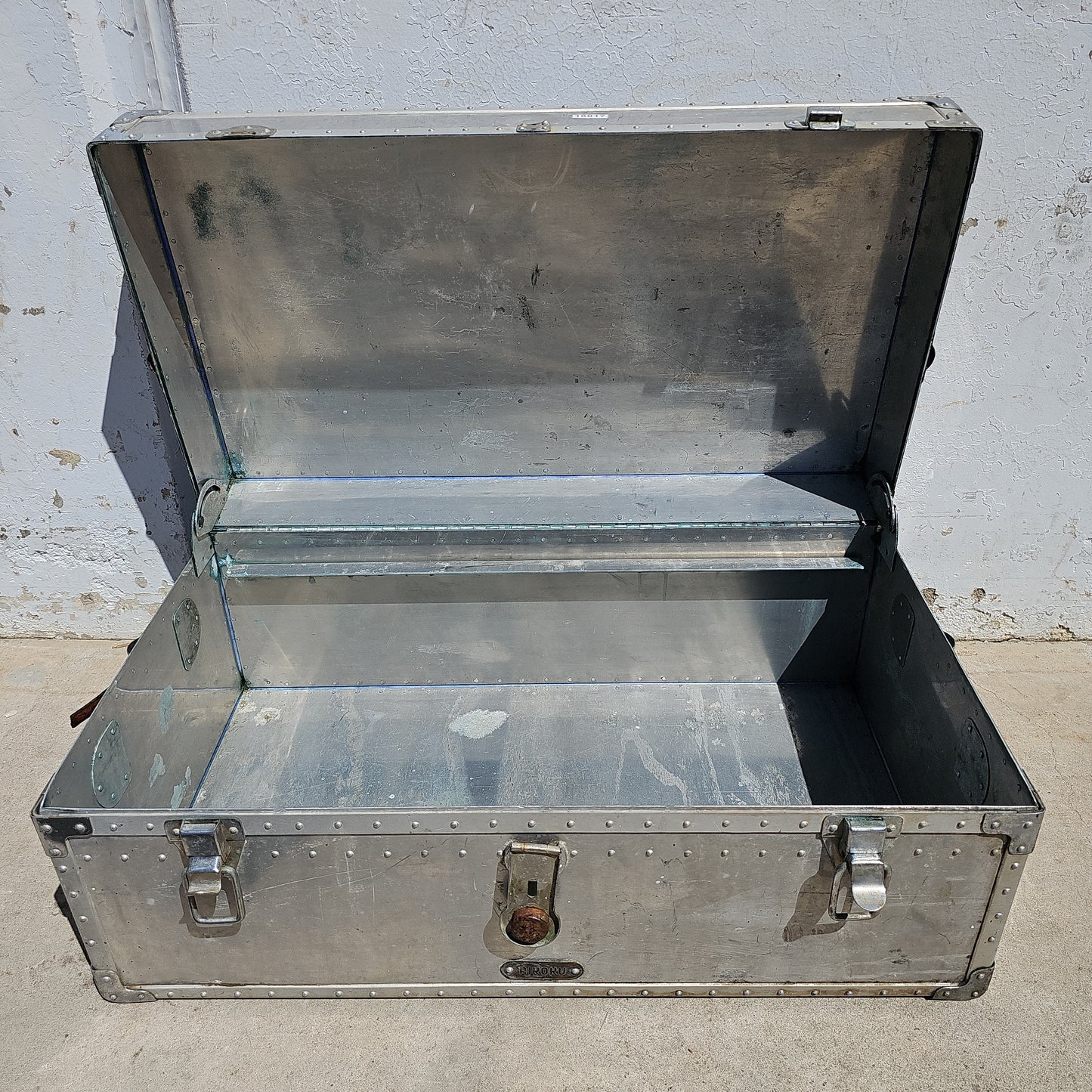 Vintage Aluminum Metal Trunk