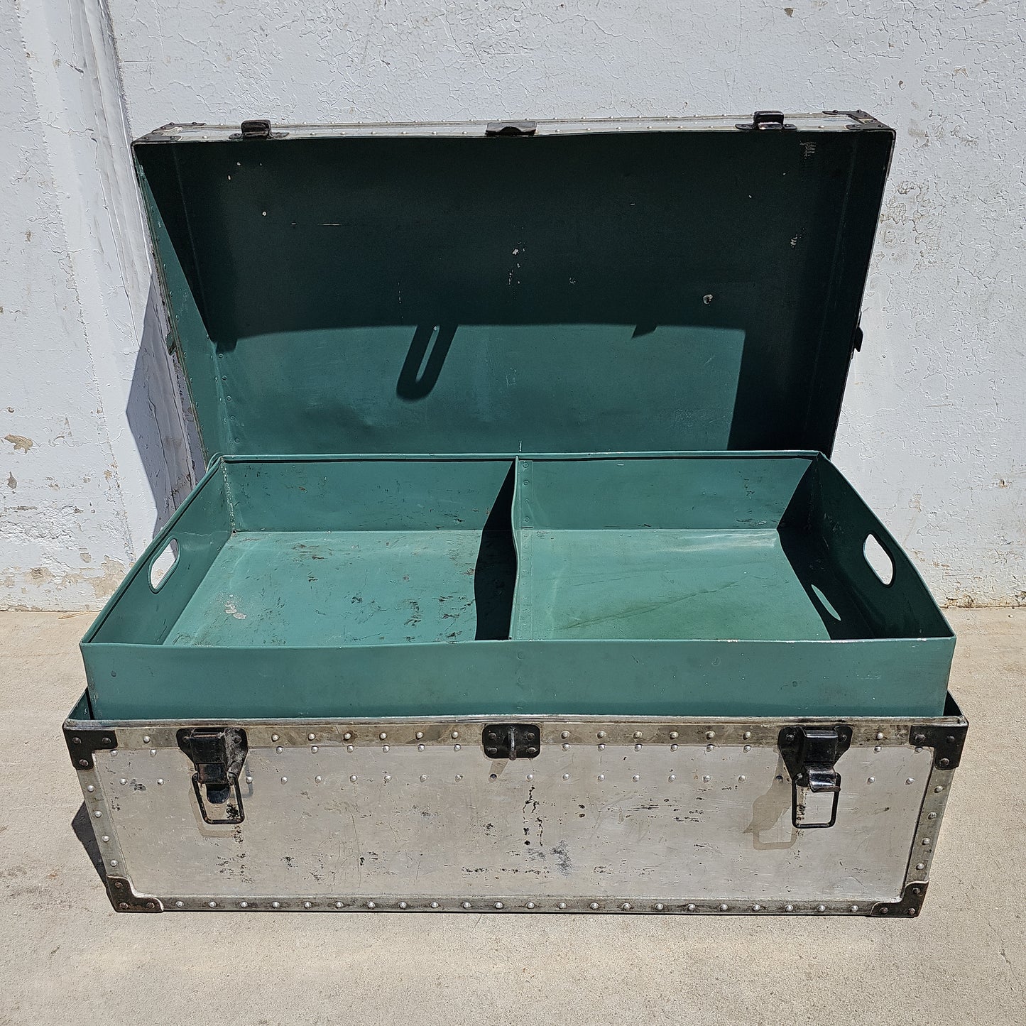 Vintage Aluminum Metal Trunk