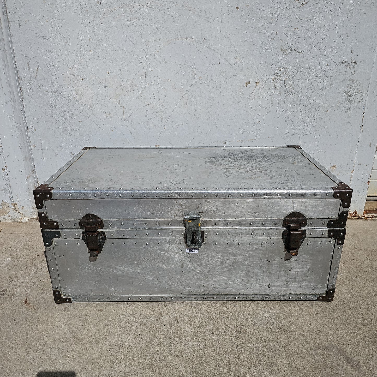 Vintage Aluminum Metal Trunk