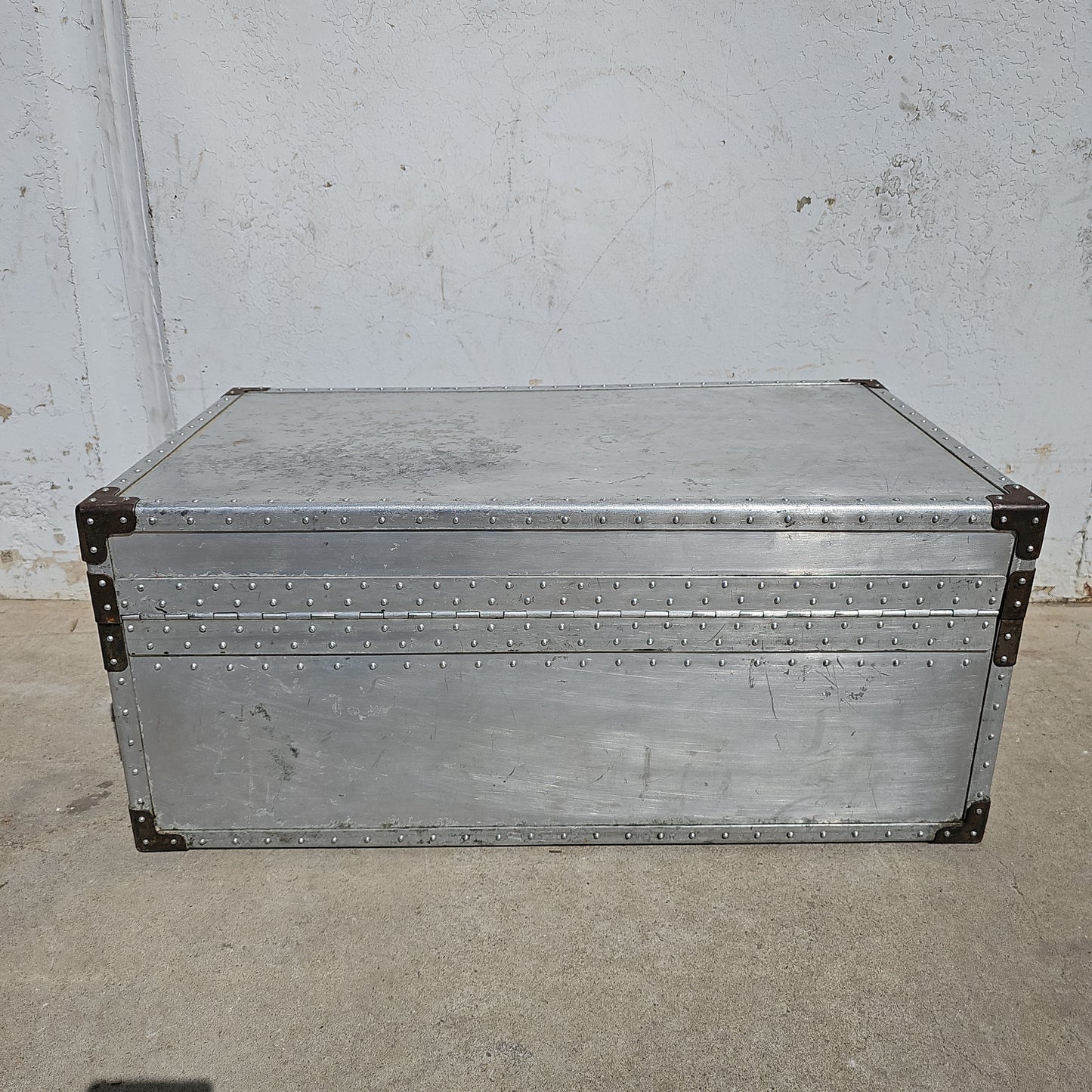 Vintage Aluminum Metal Trunk